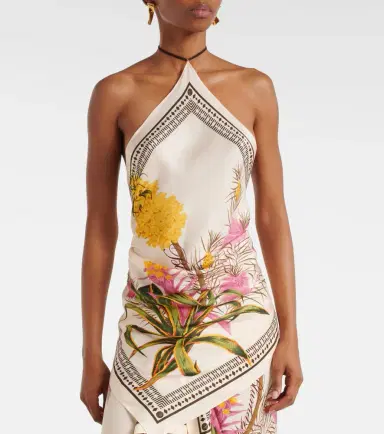 BLUMARINE Printed halterneck twill top | Thumbnail 2