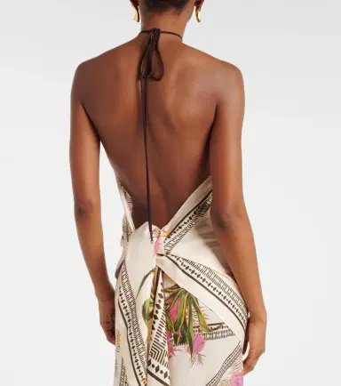 BLUMARINE Printed halterneck twill top | Thumbnail 3