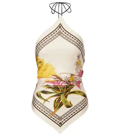 BLUMARINE Printed halterneck twill top | Thumbnail 1