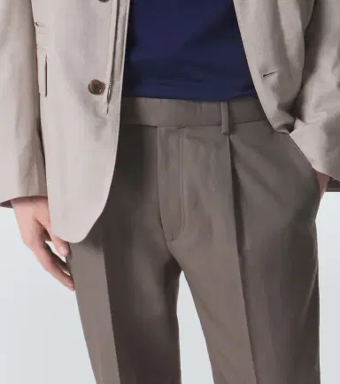 Zegna Cotton and linen straight pants | Thumbnail 3 Zegna Cotton and linen straight pants | Thumbnail 3