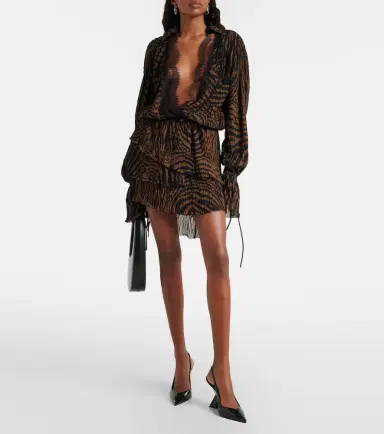 BLUMARINE Zebra-print chiffon mini dress | Thumbnail 5 BLUMARINE Zebra-print chiffon mini dress | Thumbnail 5
