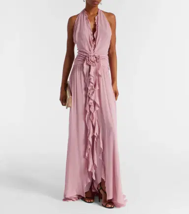 Blumarine Ruffled georgette gown | Thumbnail 2