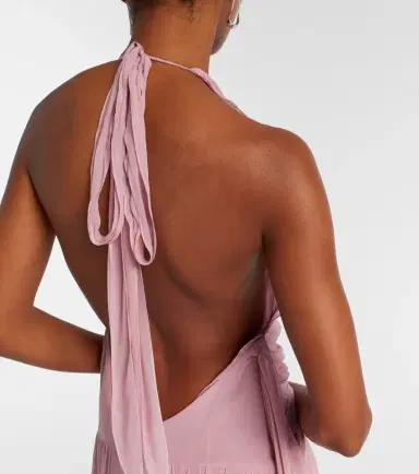 Blumarine Ruffled georgette gown | Thumbnail 4