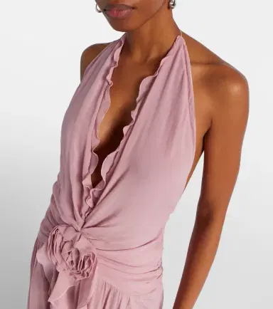 Blumarine Ruffled georgette gown | Thumbnail 7