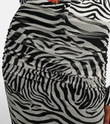 Blumarine Printed sheer mesh midi skirt | Thumbnail 3