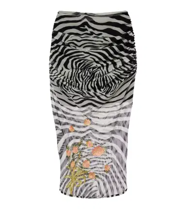 Blumarine Printed sheer mesh midi skirt | Thumbnail 1