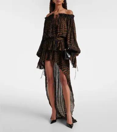BLUMARINE Asymmetric ruffled printed miniskirt | Thumbnail 6 BLUMARINE Asymmetric ruffled printed miniskirt | Thumbnail 6