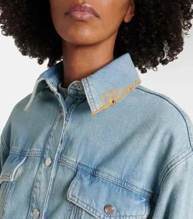 BLUMARINE Embroidered denim overshirt | Thumbnail 4 BLUMARINE Embroidered denim overshirt | Thumbnail 4