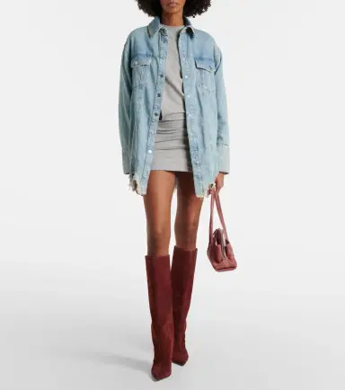 BLUMARINE Embroidered denim overshirt | Thumbnail 6 BLUMARINE Embroidered denim overshirt | Thumbnail 6