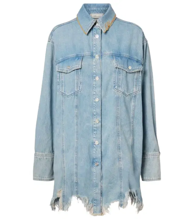 Blumarine Embroidered denim overshirt