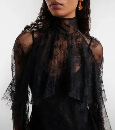 BLUMARINE Ruffled sheer lace blouse | Thumbnail 3 BLUMARINE Ruffled sheer lace blouse | Thumbnail 3