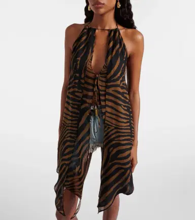 BLUMARINE Printed asymmetric halterneck top | Thumbnail 4
