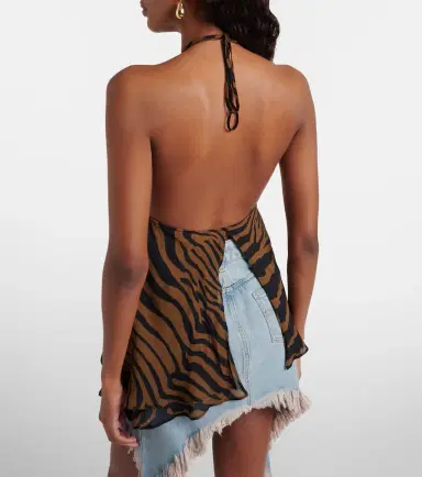 BLUMARINE Printed asymmetric halterneck top | Thumbnail 5
