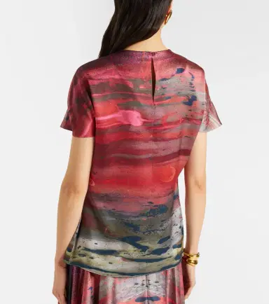 Roksanda Printed draped silk satin top | Thumbnail 2