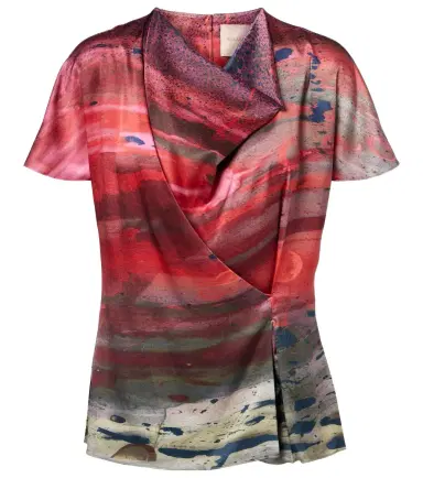 Roksanda Printed draped silk satin top | Thumbnail 1