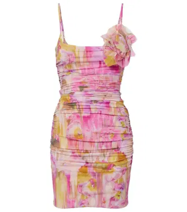 BLUMARINE Floral-appliqué printed jersey minidress | Thumbnail 1 BLUMARINE Floral-appliqué printed jersey minidress | Thumbnail 1