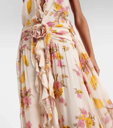 BLUMARINE Floral ruffled georgette gown | Thumbnail 2