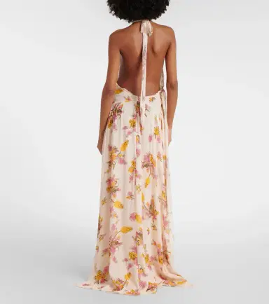 BLUMARINE Floral ruffled georgette gown | Thumbnail 4