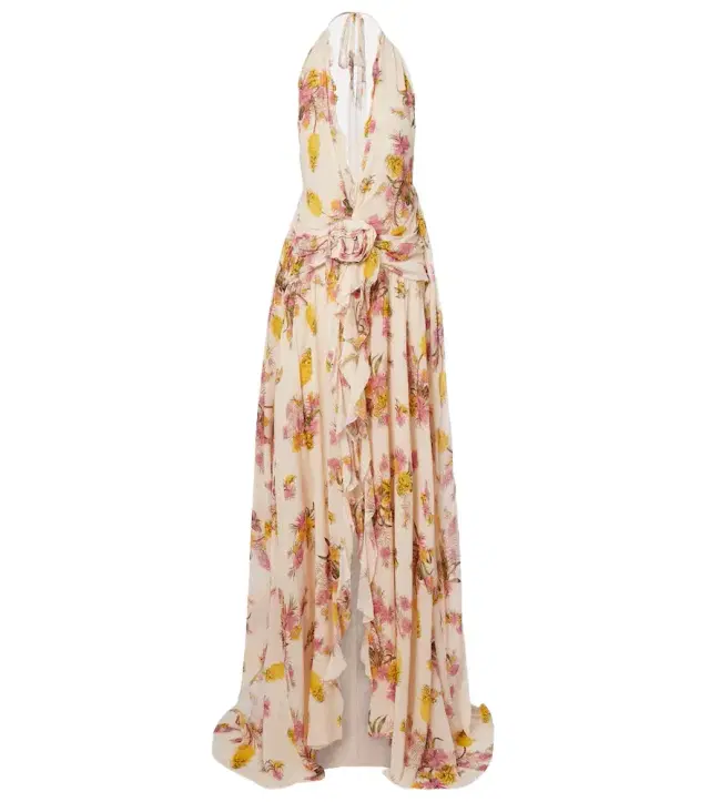 BLUMARINE Floral ruffled georgette gown