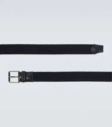 Zegna Braided leather-trimmed belt | Thumbnail 2