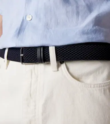 Zegna Braided leather-trimmed belt | Thumbnail 3