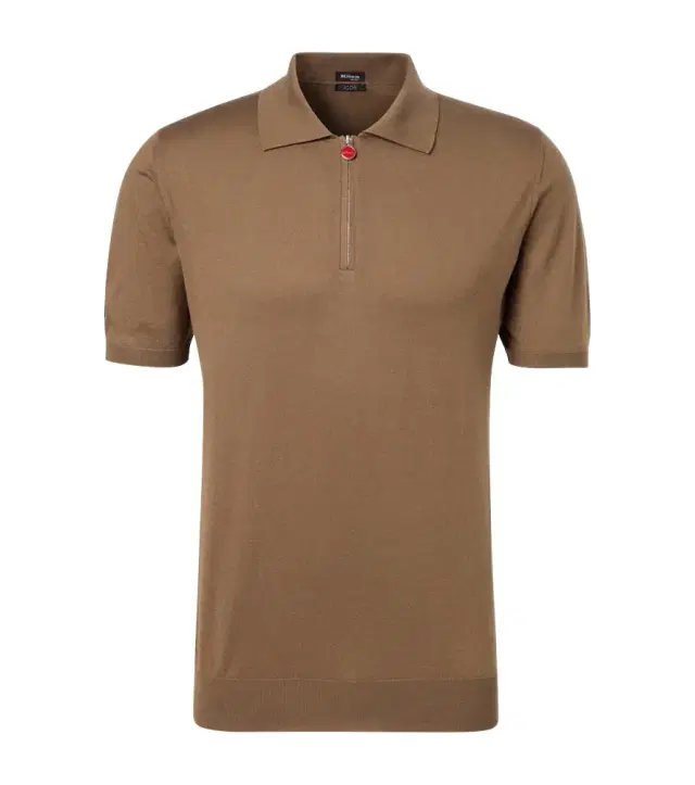 Kiton Cotton half-zip polo shirt