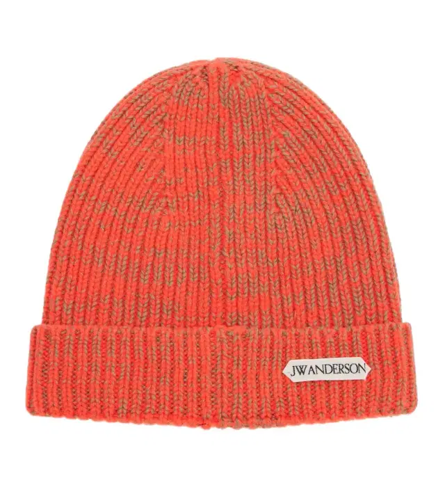 Ribbed-knit wool and cotton beanie