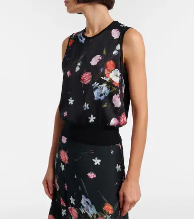 Erdem Floral printed wool top | Thumbnail 2