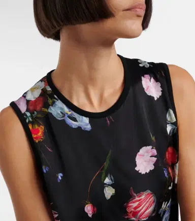 Erdem Floral printed wool top | Thumbnail 3