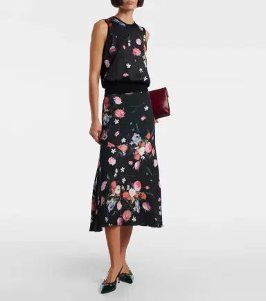 Erdem Floral printed wool top | Thumbnail 4
