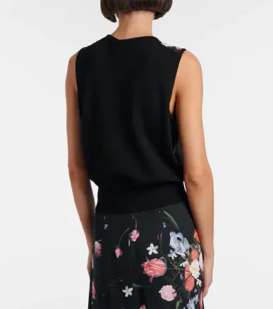 Erdem Floral printed wool top | Thumbnail 5