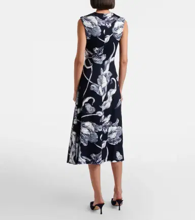 Erdem Draped floral jersey midi dress | Thumbnail 2