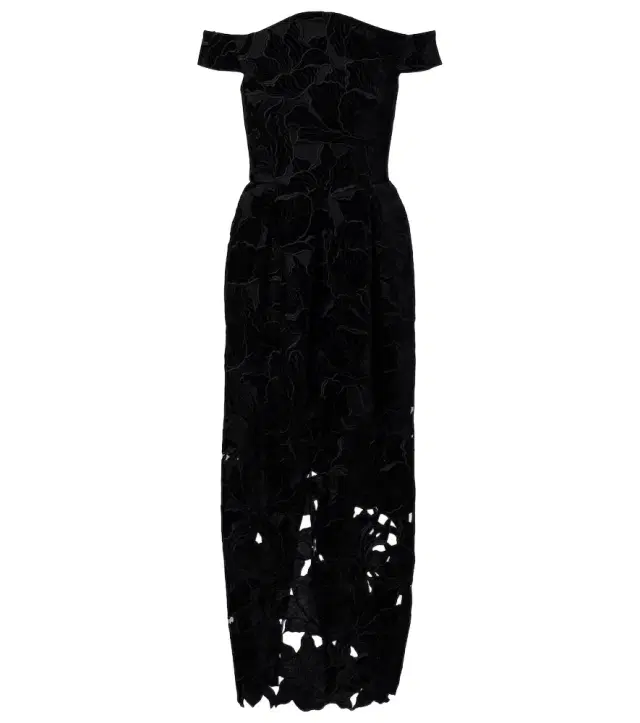 Cutout velvet and tulle cocktail dress