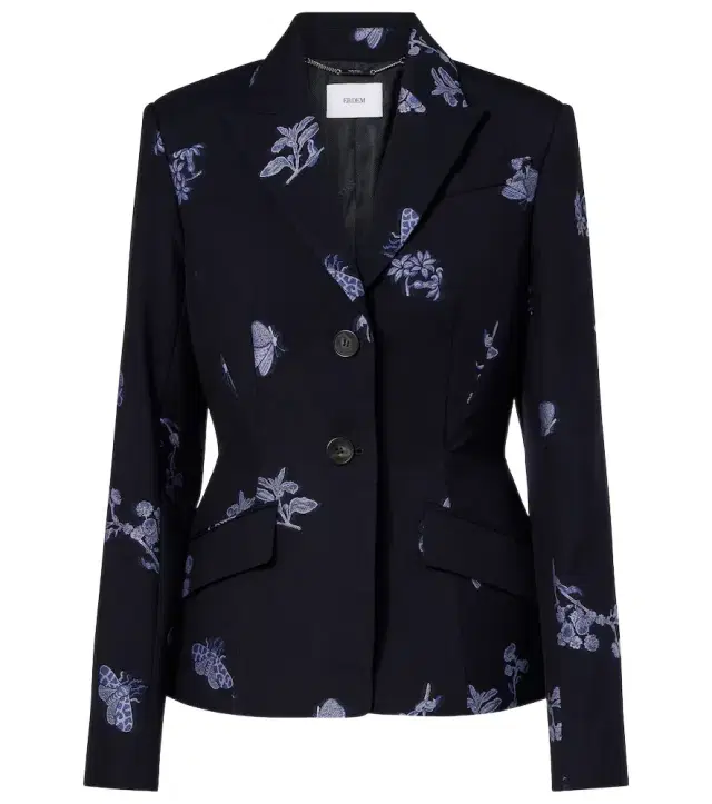 Wool and cotton jacquard blazer