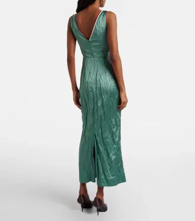Erdem Floral-appliqué satin midi dress | Thumbnail 2 Erdem Floral-appliqué satin midi dress | Thumbnail 2