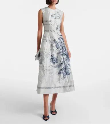 Erdem Printed satin twill midi dress | Thumbnail 4