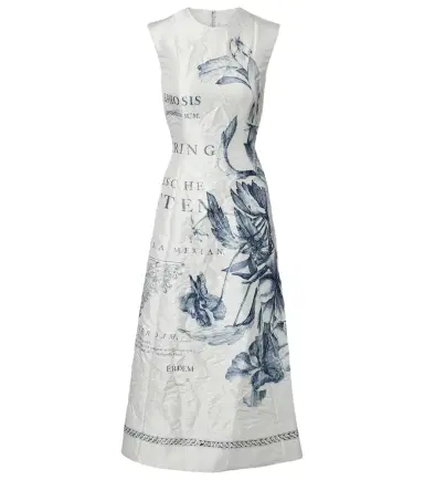 Erdem Printed satin twill midi dress | Thumbnail 1