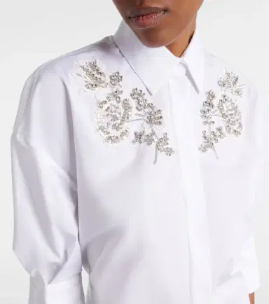 Erdem Embroidered cotton poplin shirt dress | Thumbnail 4 Erdem Embroidered cotton poplin shirt dress | Thumbnail 4
