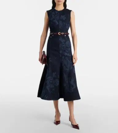 Erdem Floral denim midi dress | Thumbnail 4
