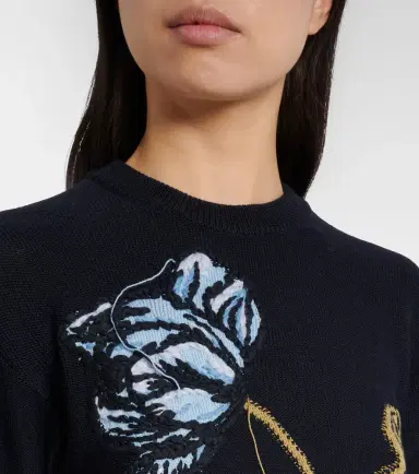 Erdem Intarsia wool and cotton sweater | Thumbnail 2