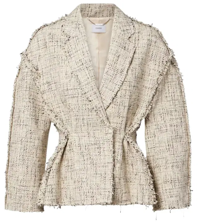 Cotton-blend tweed peplum jacket