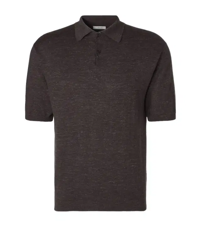 The Row Borges cashmere, silk, and linen polo shirt