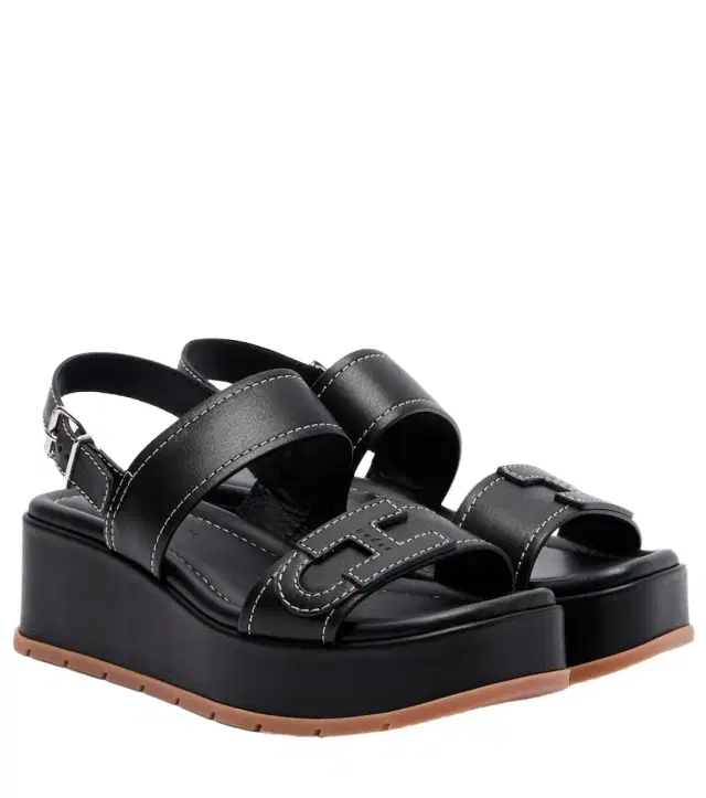 H703 leather platform sandals