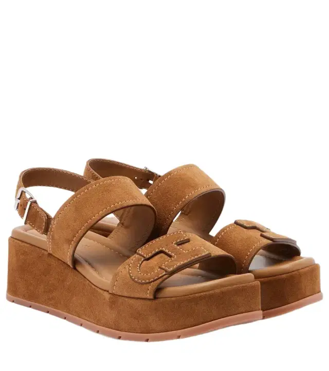 Hogan H703 suede platform sandals