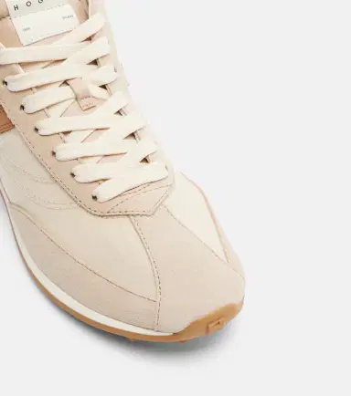 Hogan H699 suede-trimmed canvas sneakers | Thumbnail 2