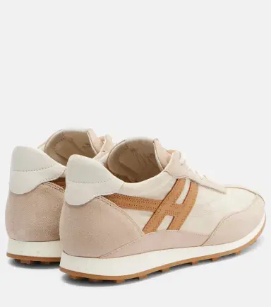 Hogan H699 suede-trimmed canvas sneakers | Thumbnail 3