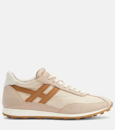 Hogan H699 suede-trimmed canvas sneakers | Thumbnail 4