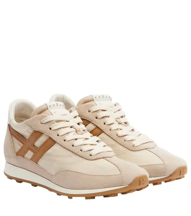 H699 suede-trimmed canvas sneakers
