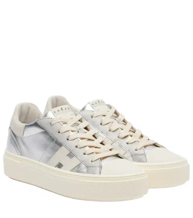 Hogan Crosswind metallic leather sneakers