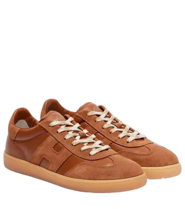 Hogan Cool suede-trimmed leather sneakers
